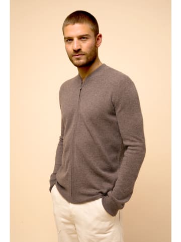 Just Cashmere Kasjmieren vest "Polnoon" taupe