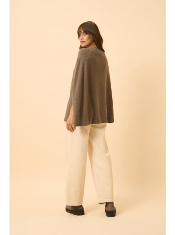 Just Cashmere Kaszmirowa narzutka "Alloa" w kolorze szarobrązowym