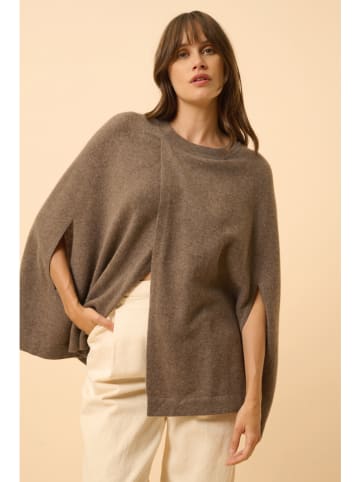 Just Cashmere Kaschmir-Cape "Alloa" in Taupe