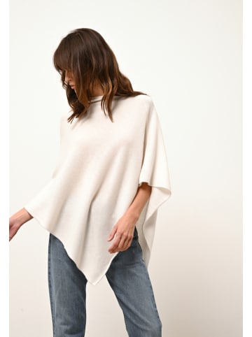 Just Cashmere Kasjmieren poncho "Ashley" wit