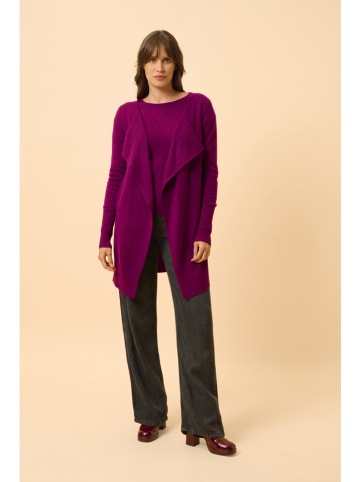 Just Cashmere Kasjmieren vest "Brooke" paars