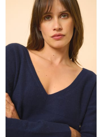 Just Cashmere Kasjmieren trui "Cassie" donkerblauw