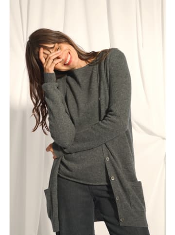 Just Cashmere Kaszmirowy kardigan "Chelsea" w kolorze antracytowym