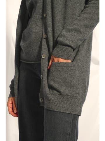 Just Cashmere Kaszmirowy kardigan "Chelsea" w kolorze antracytowym