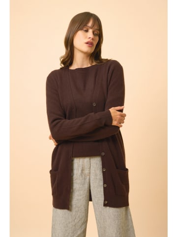 Just Cashmere Kaschmir-Cardigan "Chelsea" in Dunkelbraun