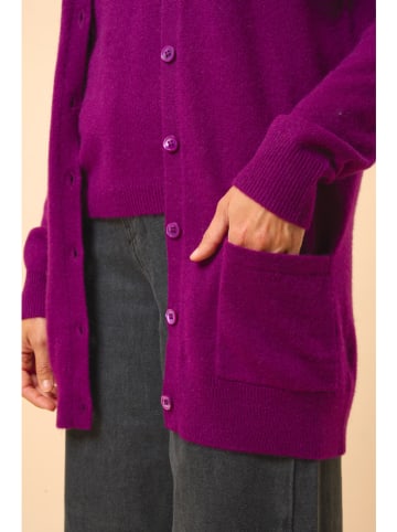 Just Cashmere Kasjmieren vest "Chelsea" paars