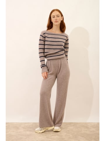 Just Cashmere Kasjmieren broek "Daphne" taupe