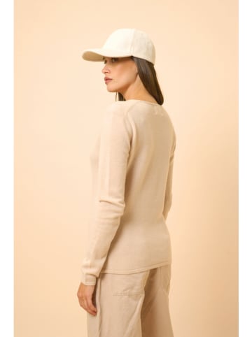 Just Cashmere Kaszmirowy sweter "Joan" w kolorze beżowym