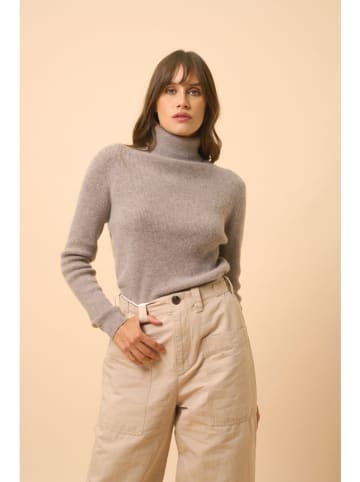 Just Cashmere Kasjmieren coltrui "Lexie" grijs