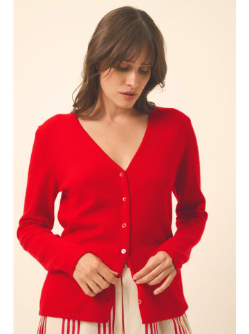 Just Cashmere Kasjmieren vest "Norma" rood