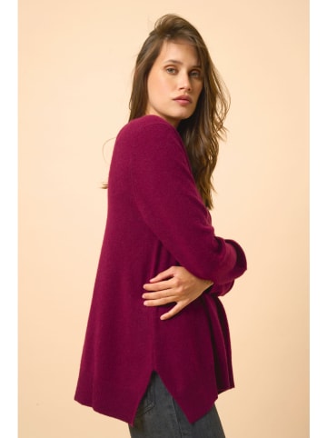 Just Cashmere Kaszmirowy sweter "Opal" w kolorze bordowym