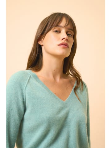 Just Cashmere Kasjmieren trui "Phoebe" turquoise