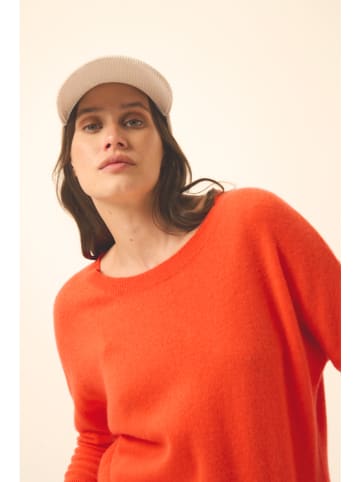Just Cashmere Kasjmieren trui "Rebecca" oranje