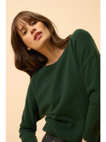 Just Cashmere Kaszmirowy sweter "Rebecca" w kolorze ciemnozielonym