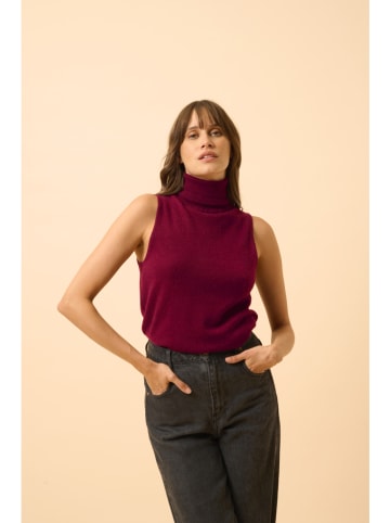 Just Cashmere Kasjmieren colspencer "Violet" bordeaux