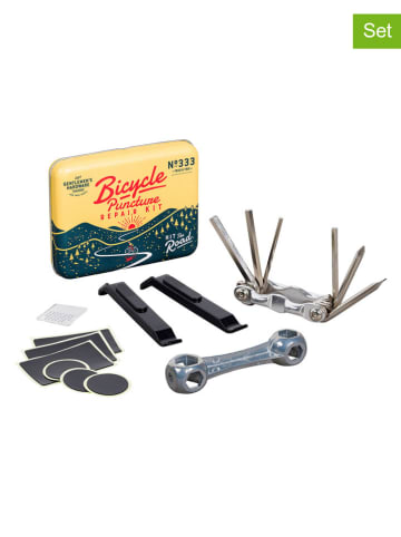Gentlemen's Hardware 11tlg. Fahrrad-Reperatur-Set in Gelb/ Grün - (B)11 x (H)2,4 x (T)9 cm