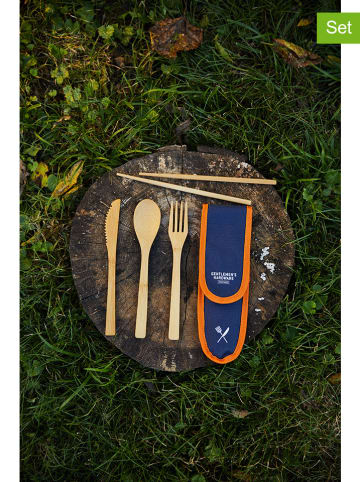 Gentlemen's Hardware 6-delige reisbestekset "Travel Bamboo" beige