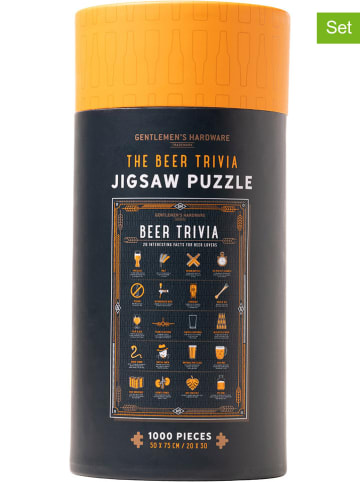 Gentlemen's Hardware 1000tlg. Puzzle-Set "Beer" in Schwarz/ Orange