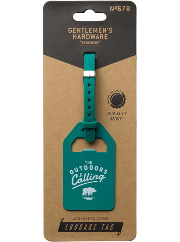 Gentlemen's Hardware Gepäckanhänger "The Outdoor Is Calling" in Türkis - (B)5 x (L)8,6 cm