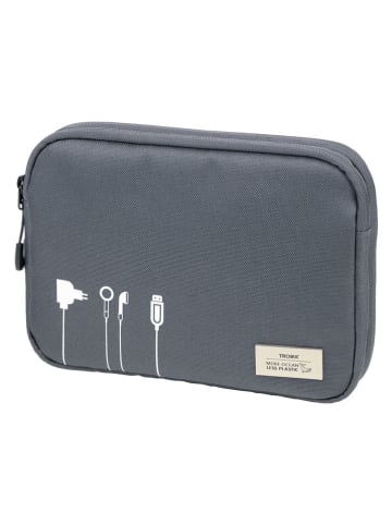 Troika Kabeltas grijs - (B)23,5 x (H)17 x (D)3,5 cm