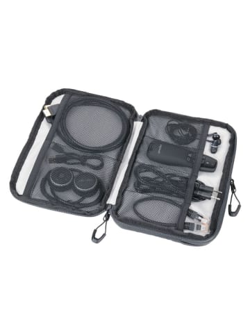 Troika Kabeltas grijs - (B)23,5 x (H)17 x (D)3,5 cm