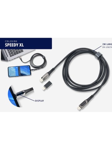 Troika USB-C-Ladekabel in Schwarz - (L)200 cm