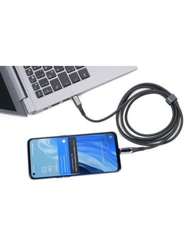 Troika USB-C oplaadkabel zwart - (L)200 cm