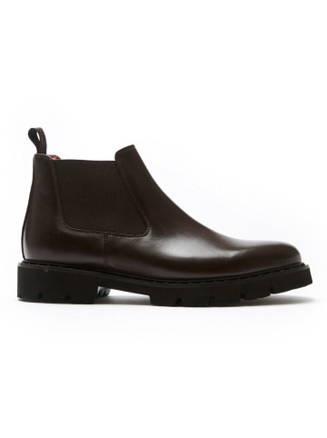 British Passport Leder-Chelsea-Boots in Braun