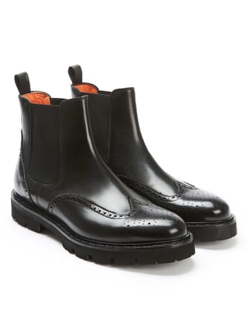 British Passport Leder-Chelsea-Boots in Schwarz