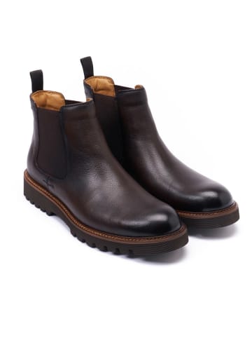 British Passport Leder-Chelsea-Boots in Braun