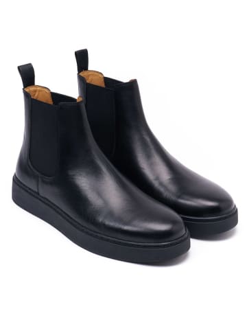 British Passport Leder-Chelsea-Boots in Schwarz