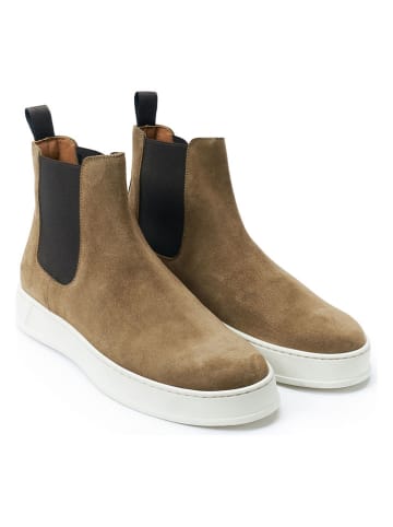 British Passport Leder-Chelsea-Boots in Beige
