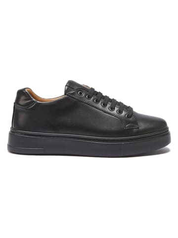 British Passport Leder-Sneakers in Schwarz