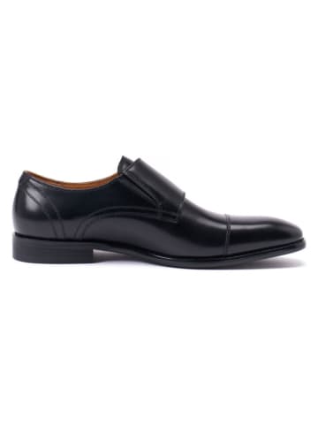 British Passport Leder-Monkstraps in Schwarz