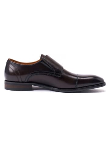 British Passport Leren monkstraps bruin