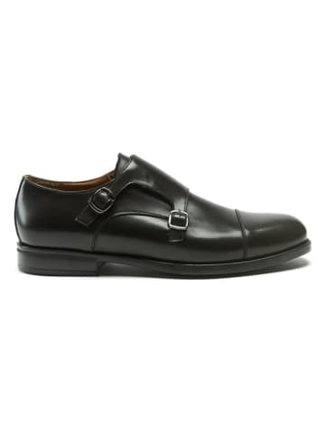 British Passport Leder-Monkstraps in Braun