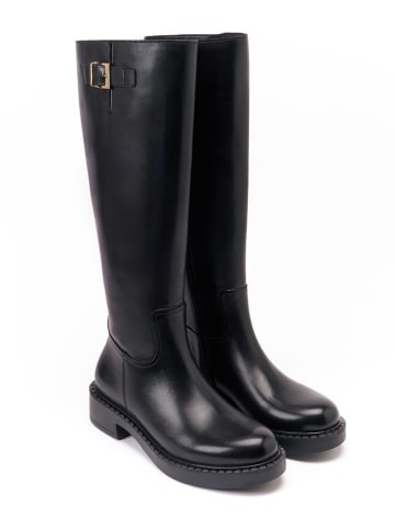British Passport Leder-Stiefel in Schwarz