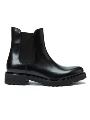 British Passport Leder-Chelsea-Boots in Schwarz