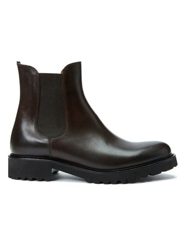 British Passport Leder-Chelsea-Boots in Braun