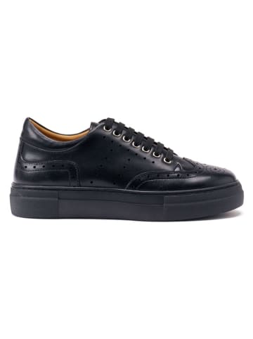British Passport Leder-Sneakers in Schwarz