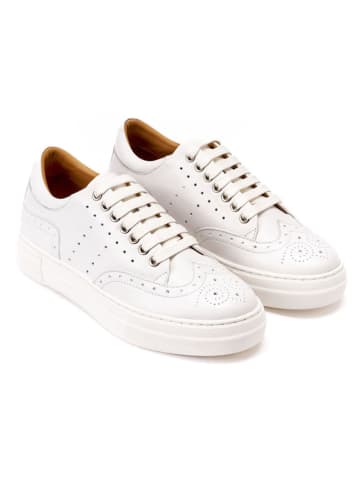 British Passport Leder-Sneakers in Weiß