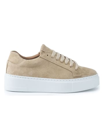 British Passport Leder-Sneakers in Beige