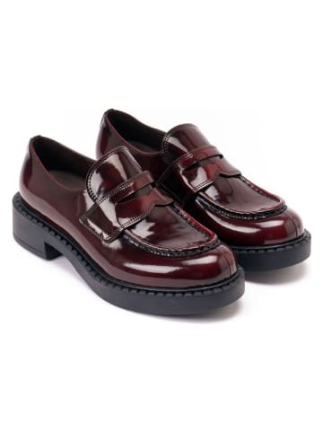 British Passport Leren mocassins bordeaux