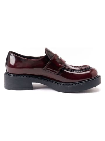 British Passport Leren mocassins bordeaux
