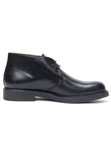 Frank Daniel Leren veterschoenen zwart