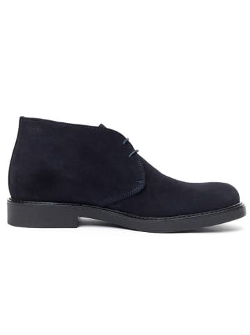 Frank Daniel Leren veterschoenen donkerblauw