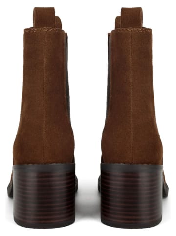 loft37 Leder-Chelsea-Boots "Find Your Strength" in Hellbraun