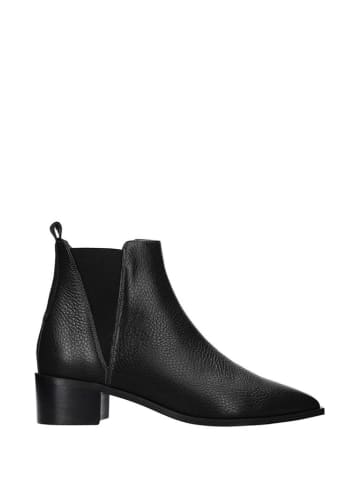 loft37 Leder-Stiefeletten in Schwarz