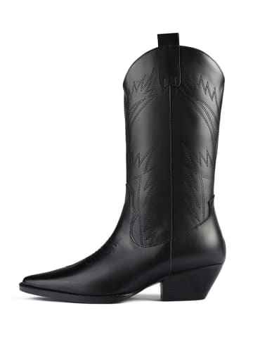 loft37 Leder-Cowboy-Boots "Crush On U" in Schwarz