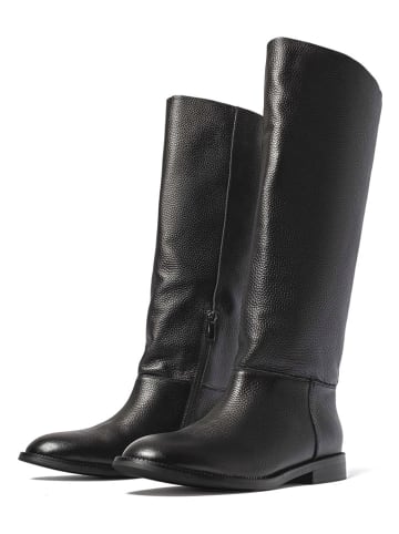 loft37 Leder-Stiefel "Simple" in Schwarz